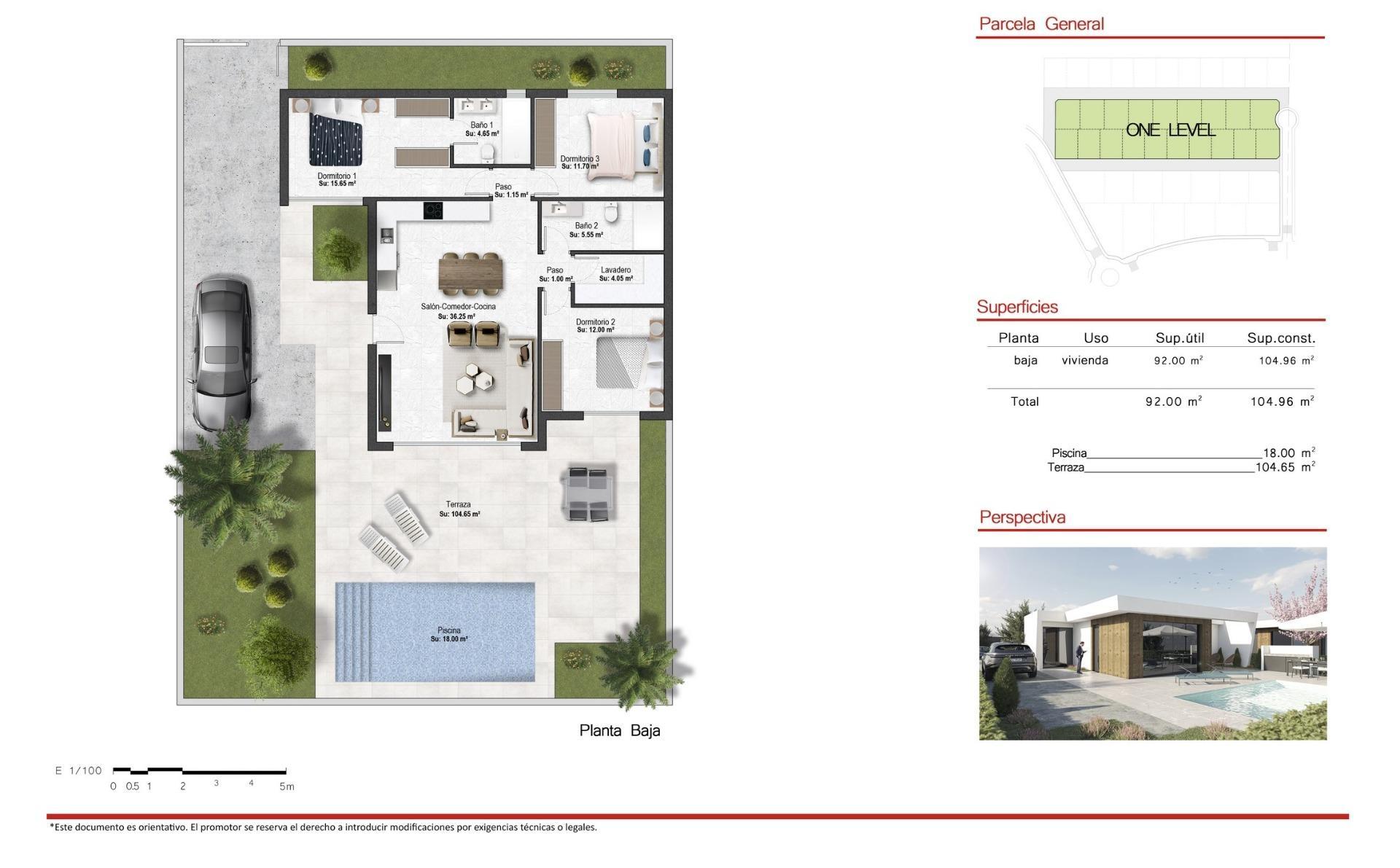 New build one level villas in Altaona Golf Resort, Murcia. These beautiful villas offer 3 bedrooms, 2 bathrooms, private pool, quality design, and integration of interior and exterior spaces. Located near Murcia capital, beaches, and a golf course with 18 holes.