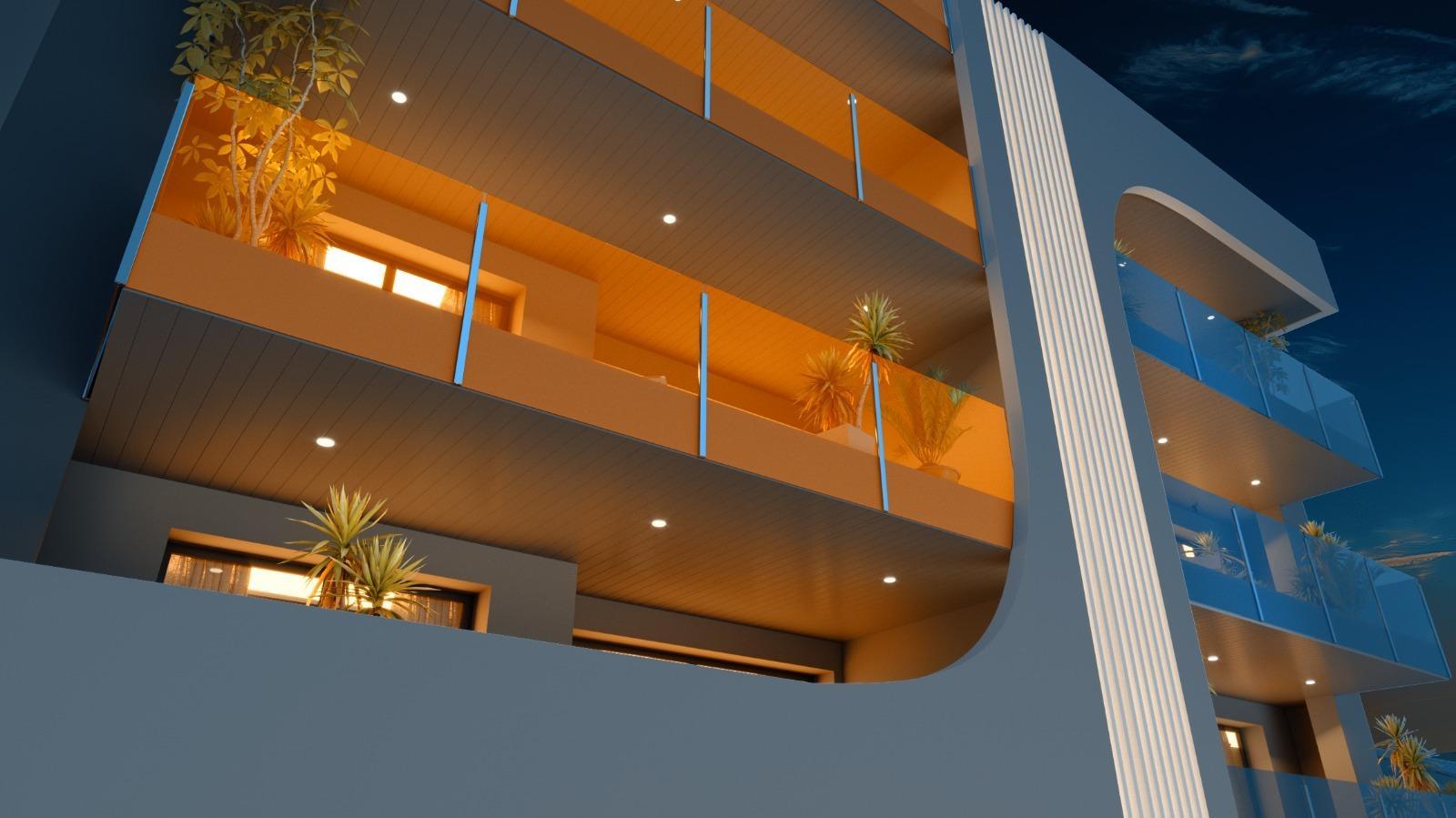 New build luxury apartments and penthouses in Torrevieja, 150 meters from the beach. Modern 3-bedroom, 3-bathroom properties with open plan kitchen, heated bathroom floors, spacious terraces, wardrobes, and kitchen. Community pool, sauna, rooftop solarium, and underground parking option. Completion end of 2025.